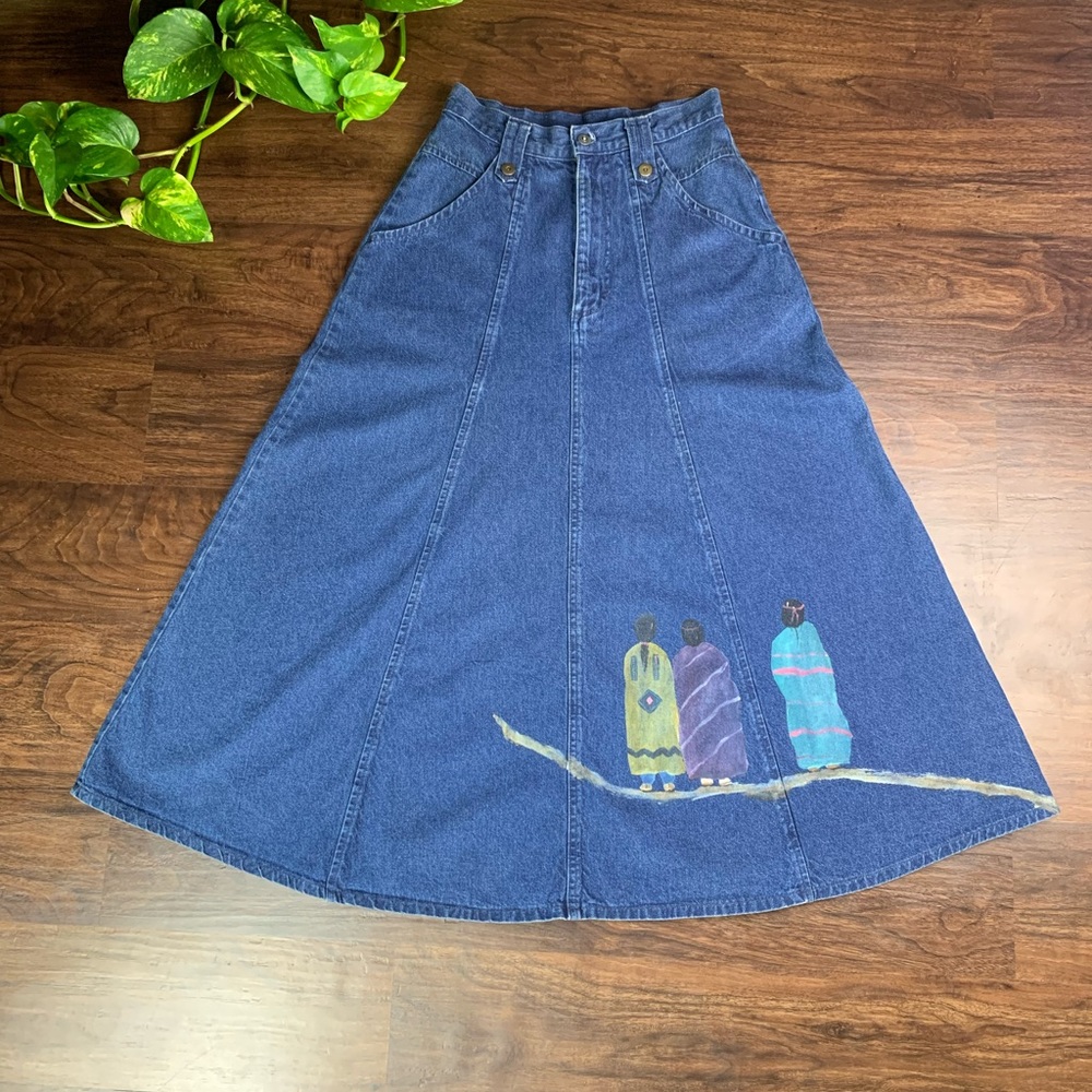 Vintage Native American Jean Skirt